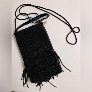 Black Beaded Crossbody